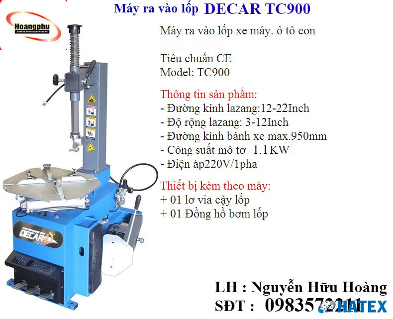 Máy tháo lốp xe ga DECAR TC900
